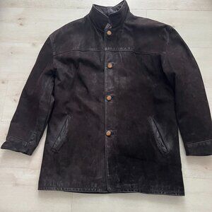 Vintage Michelangelo Firenze Italian Dark Chocolate Suede Jacket Size XL